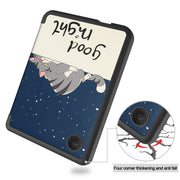 For KOBO Clara Colour 2024 / BW Painted Voltage Caster TPU Leather Smart Tablet Case(Lazy Cat)