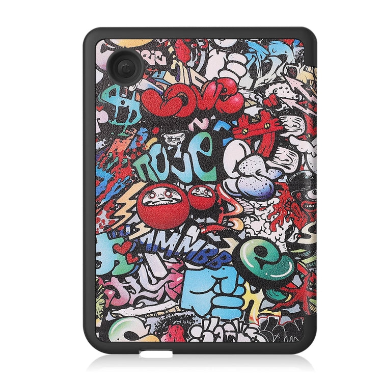 For KOBO Clara Colour 2024 / BW Painted Voltage Caster TPU Leather Smart Tablet Case(Graffiti)