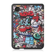 For KOBO Clara Colour 2024 / BW Painted Voltage Caster TPU Leather Smart Tablet Case(Graffiti)