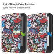 For KOBO Clara Colour 2024 / BW Painted Voltage Caster TPU Leather Smart Tablet Case(Graffiti)