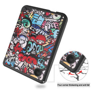 For KOBO Clara Colour 2024 / BW Painted Voltage Caster TPU Leather Smart Tablet Case(Graffiti)