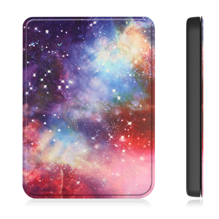 For KOBO Clara Colour 2024 / BW Painted Voltage Caster TPU Leather Smart Tablet Case(Milky Way)