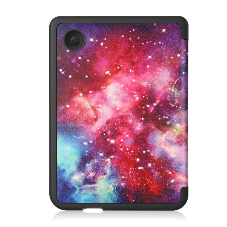 For KOBO Clara Colour 2024 / BW Painted Voltage Caster TPU Leather Smart Tablet Case(Milky Way)