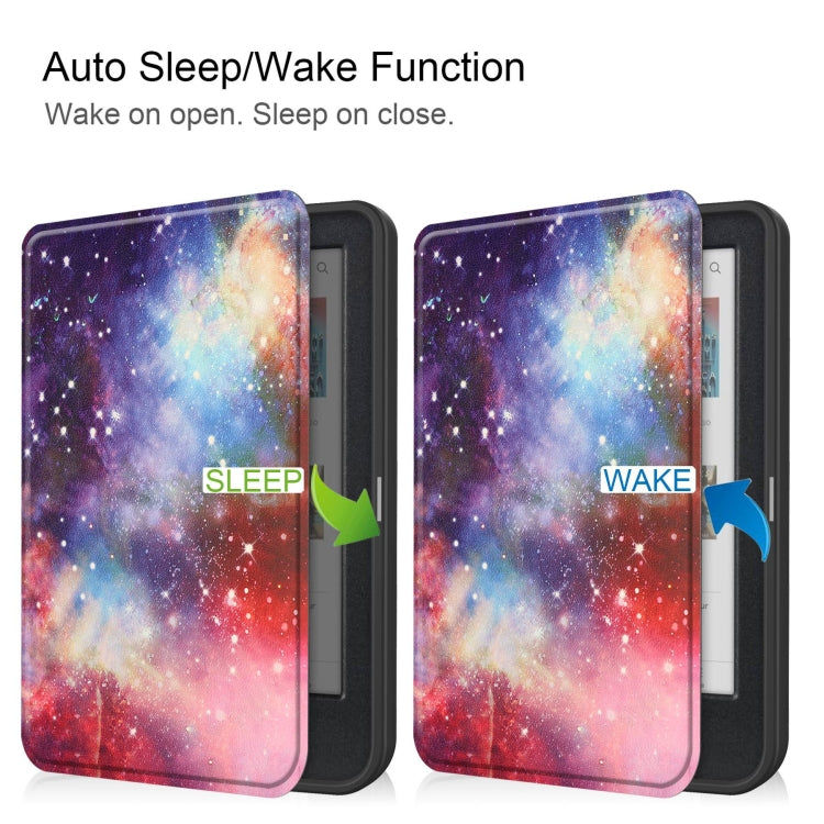 For KOBO Clara Colour 2024 / BW Painted Voltage Caster TPU Leather Smart Tablet Case(Milky Way)