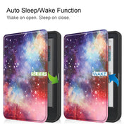 For KOBO Clara Colour 2024 / BW Painted Voltage Caster TPU Leather Smart Tablet Case(Milky Way)