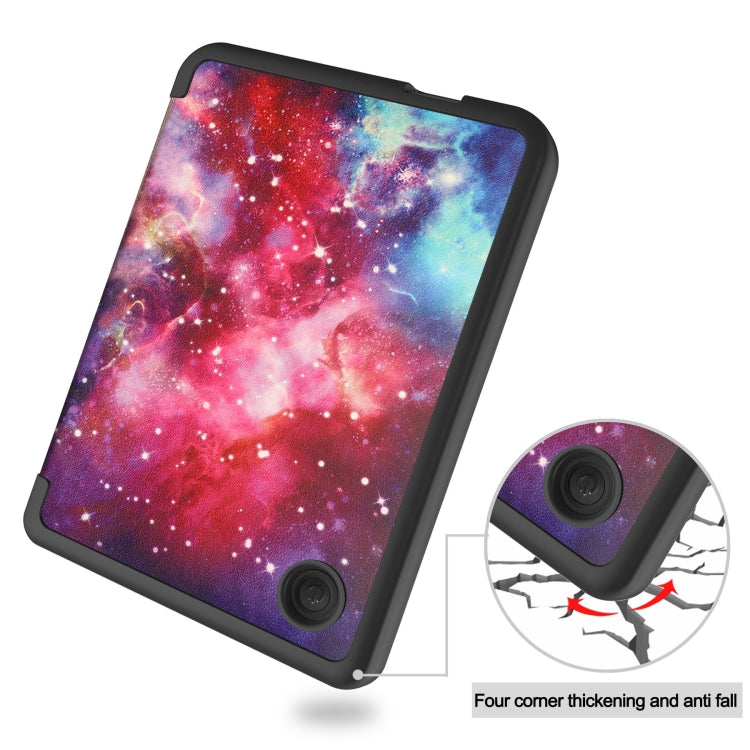 For KOBO Clara Colour 2024 / BW Painted Voltage Caster TPU Leather Smart Tablet Case(Milky Way)