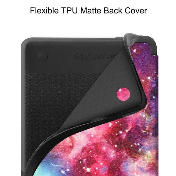 For KOBO Clara Colour 2024 / BW Painted Voltage Caster TPU Leather Smart Tablet Case(Milky Way)