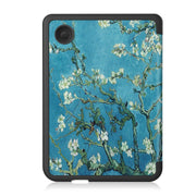 For KOBO Clara Colour 2024 / BW Painted Voltage Caster TPU Leather Smart Tablet Case(Apricot Blossom)
