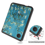 For KOBO Clara Colour 2024 / BW Painted Voltage Caster TPU Leather Smart Tablet Case(Apricot Blossom)
