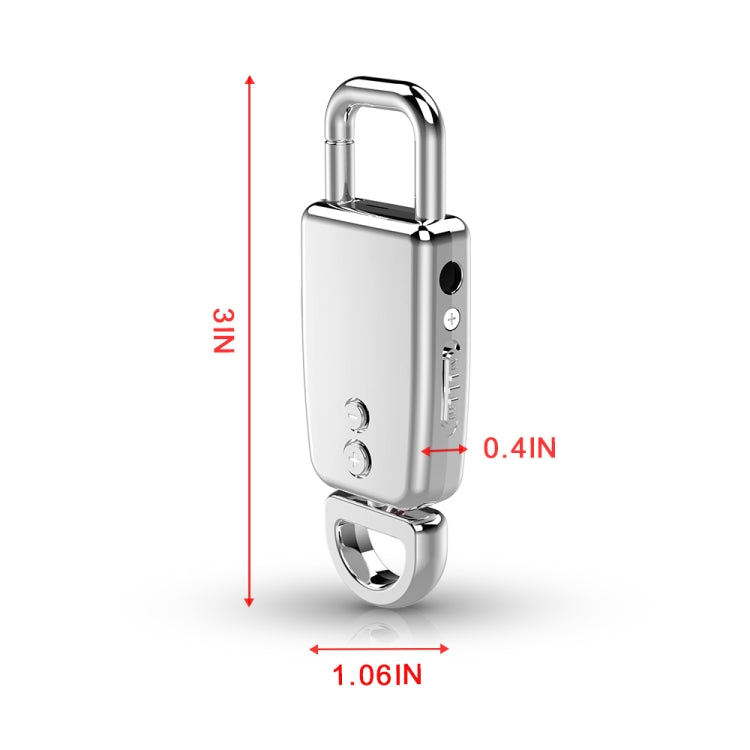 JNN S20 Zinc Alloy Keychain Voice Recorder, Memory:8GB(Black)
