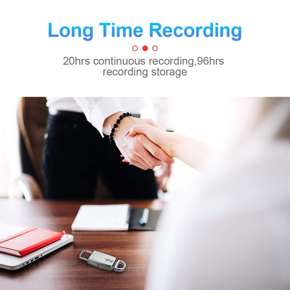 JNN S20 Zinc Alloy Keychain Voice Recorder, Memory:32GB(Silver)