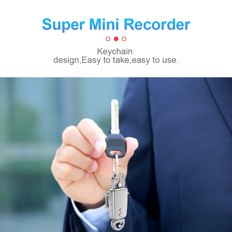 JNN S20 Zinc Alloy Keychain Voice Recorder, Memory:4GB(Black)