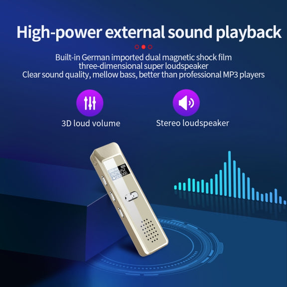 JNN Q7 Mini Portable Voice Recorder with OLED Screen, Memory:4GB(Gold)