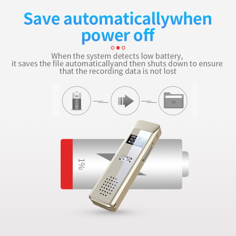 JNN Q7 Mini Portable Voice Recorder with OLED Screen, Memory:16GB(Gold)
