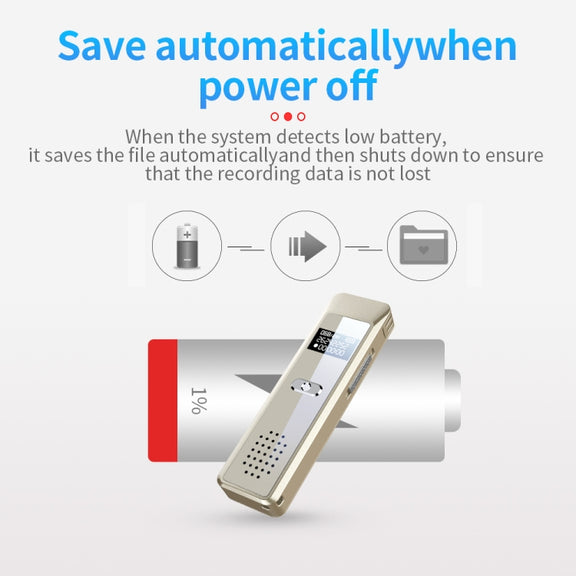 JNN Q7 Mini Portable Voice Recorder with OLED Screen, Memory:16GB(Gold)