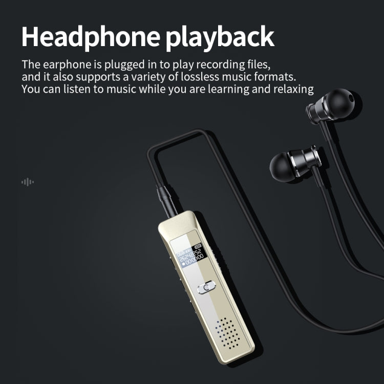 JNN Q7 Mini Portable Voice Recorder with OLED Screen, Memory:16GB(Gold)