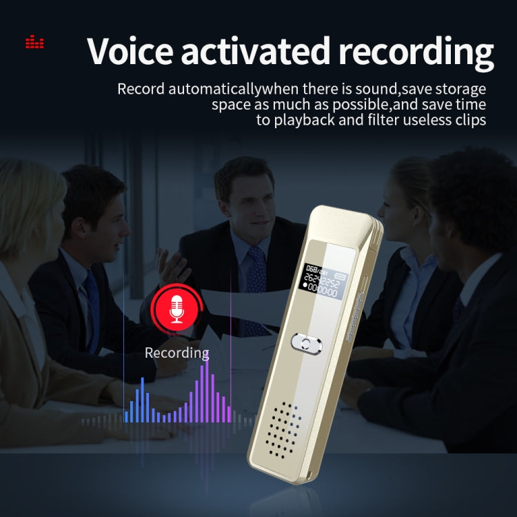 JNN Q7 Mini Portable Voice Recorder with OLED Screen, Memory:16GB(Gold)