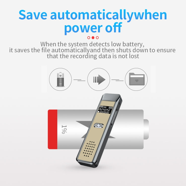 JNN Q7 Mini Portable Voice Recorder with OLED Screen, Memory:16GB(Grey+Gold)