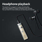JNN Q7 Mini Portable Voice Recorder with OLED Screen, Memory:16GB(Grey+Gold)