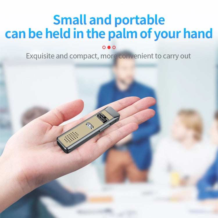 JNN Q7 Mini Portable Voice Recorder with OLED Screen, Memory:16GB(Grey+Gold)