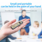 JNN Q7 Mini Portable Voice Recorder with OLED Screen, Memory:16GB(Grey+Gold)