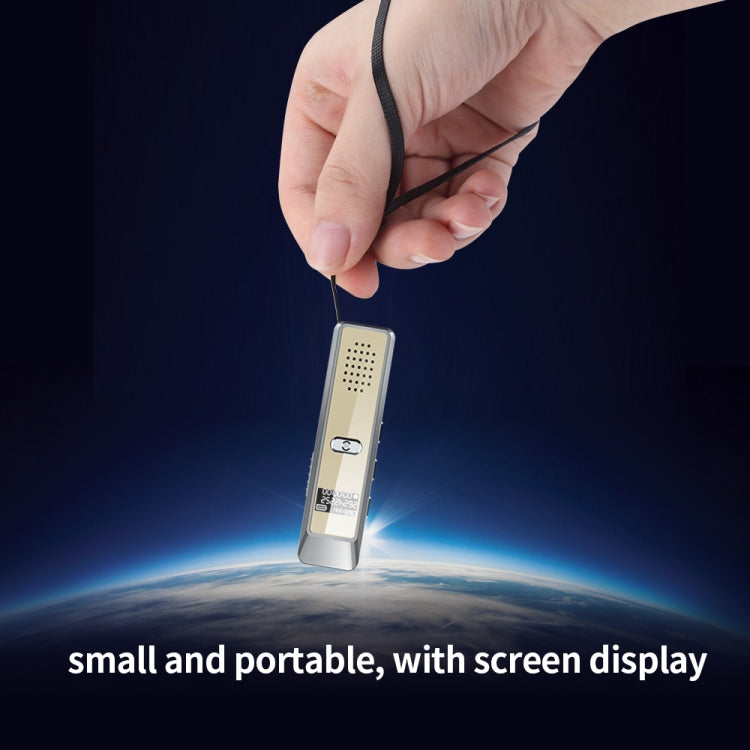 JNN Q7 Mini Portable Voice Recorder with OLED Screen, Memory:16GB(Grey+Gold)