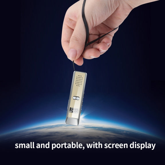 JNN Q7 Mini Portable Voice Recorder with OLED Screen, Memory:16GB(Grey+Gold)
