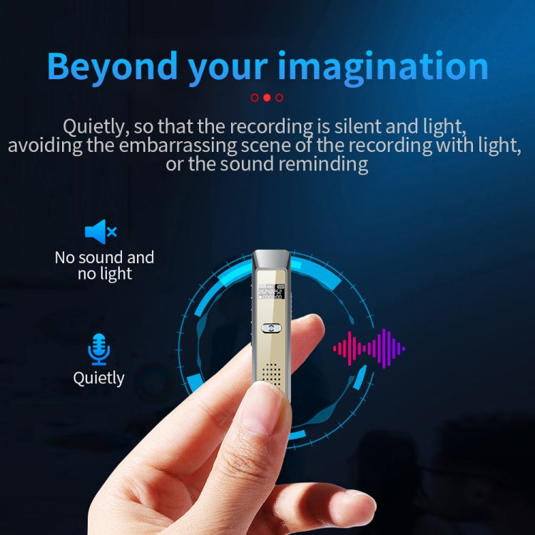 JNN Q7 Mini Portable Voice Recorder with OLED Screen, Memory:16GB(Grey+Gold)