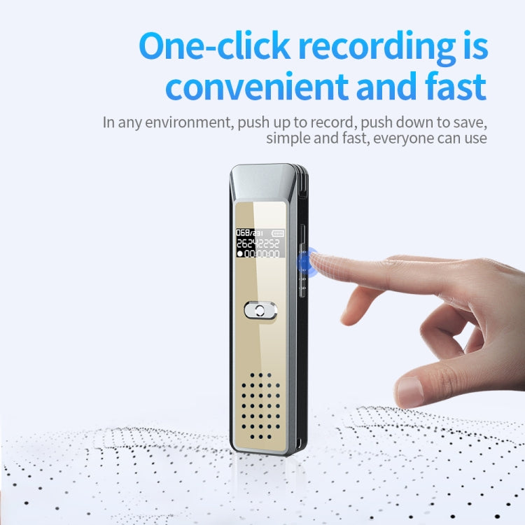 JNN Q7 Mini Portable Voice Recorder with OLED Screen, Memory:16GB(Grey+Gold)