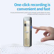 JNN Q7 Mini Portable Voice Recorder with OLED Screen, Memory:16GB(Grey+Gold)