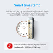 JNN Q7 Mini Portable Voice Recorder with OLED Screen, Memory:16GB(Grey+Gold)