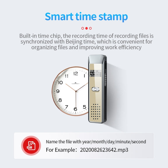 JNN Q7 Mini Portable Voice Recorder with OLED Screen, Memory:16GB(Grey+Gold)