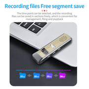 JNN Q7 Mini Portable Voice Recorder with OLED Screen, Memory:16GB(Grey+Gold)