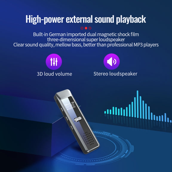 JNN Q7 Mini Portable Voice Recorder with OLED Screen, Memory:16GB(Metal Gray)