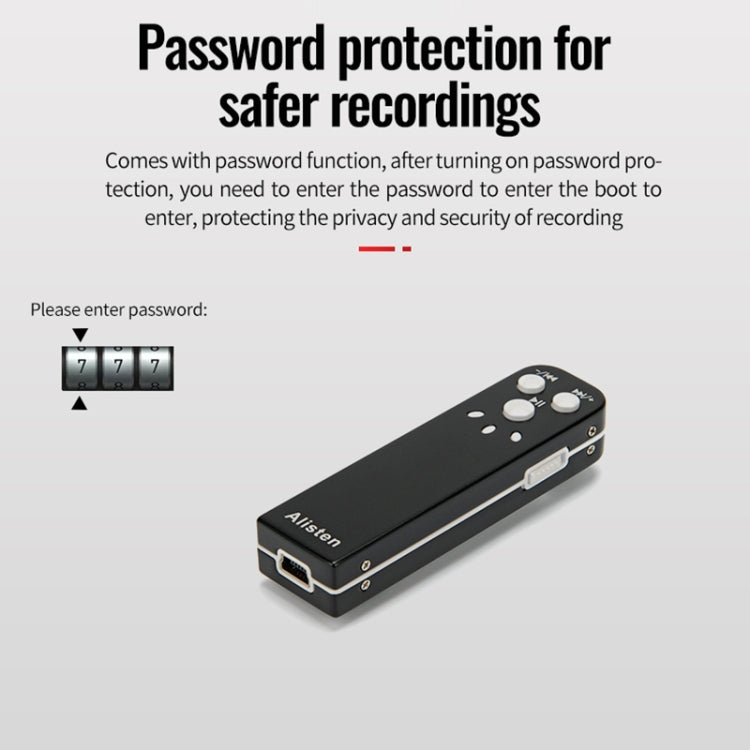 JNN J1 Mini Smart HD Noise Cancelling Voice Recorder, Memory:4GB(Black)
