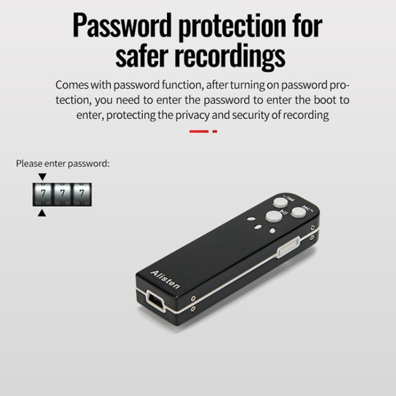 JNN J1 Mini Smart HD Noise Cancelling Voice Recorder, Memory:4GB(Black)