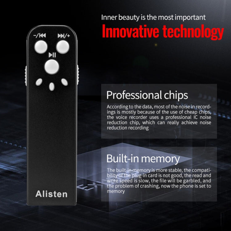 JNN J1 Mini Smart HD Noise Cancelling Voice Recorder, Memory:4GB(Black)
