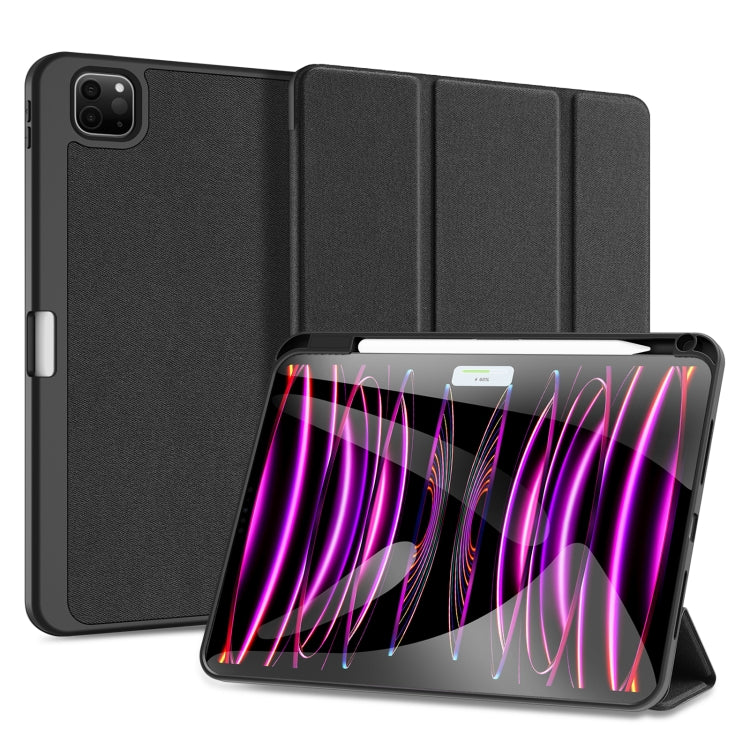 For iPad Pro 11 2024 DUX DUCIS Domo Series Cloth Texture Magnetic Leather Tablet Case(Black)