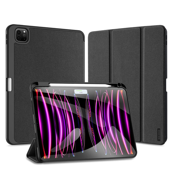 For iPad Pro 11 2024 DUX DUCIS Domo Series Cloth Texture Magnetic Leather Tablet Case(Black)