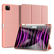 For iPad Pro 11 2024 DUX DUCIS Domo Series Cloth Texture Magnetic Leather Tablet Case(Pink)