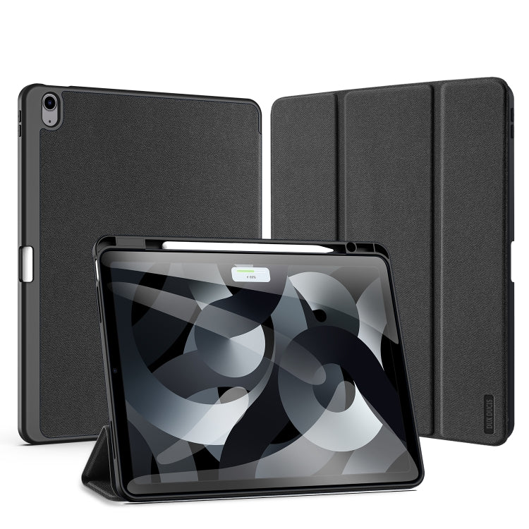 For iPad Air 13 2024 / 2025 DUX DUCIS Domo Series Cloth Texture Magnetic Leather Tablet Case(Black)