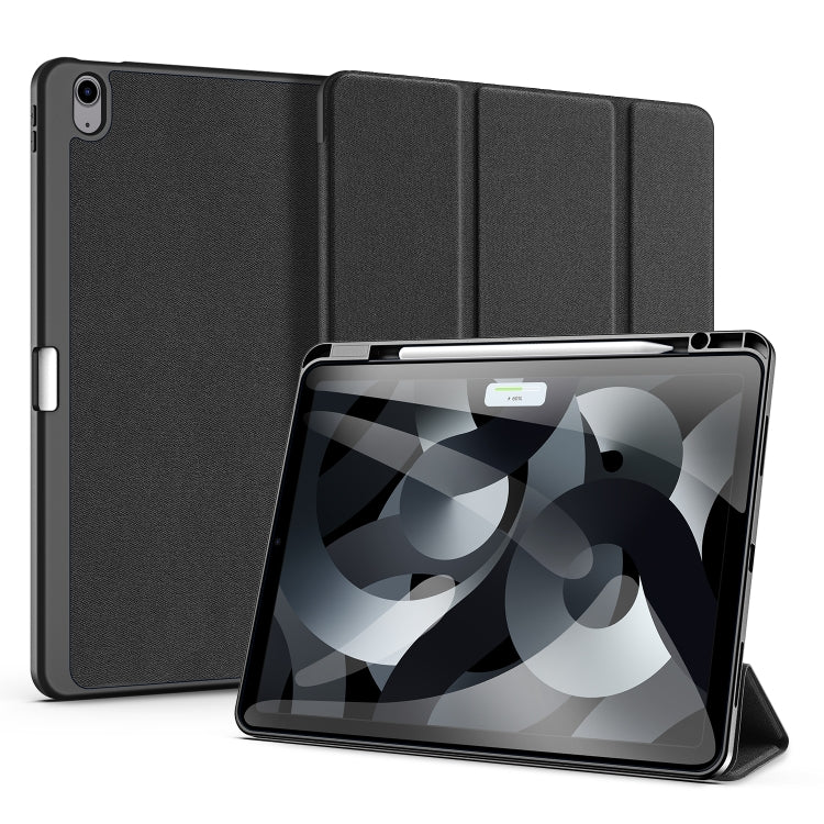For iPad Air 13 2024 / 2025 DUX DUCIS Domo Series Cloth Texture Magnetic Leather Tablet Case(Black)