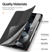 For iPad Air 13 2024 / 2025 DUX DUCIS Domo Series Cloth Texture Magnetic Leather Tablet Case(Black)