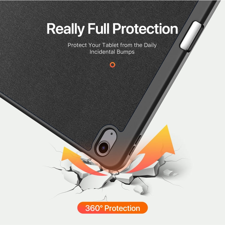 For iPad Air 13 2024 / 2025 DUX DUCIS Domo Series Cloth Texture Magnetic Leather Tablet Case(Black)