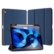 For iPad Air 13 2024 / 2025 DUX DUCIS Domo Series Cloth Texture Magnetic Leather Tablet Case(Blue)