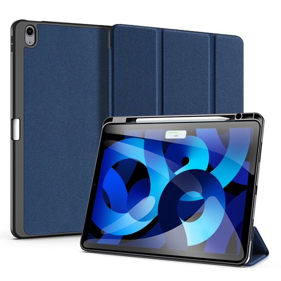 For iPad Air 13 2024 / 2025 DUX DUCIS Domo Series Cloth Texture Magnetic Leather Tablet Case(Blue)