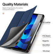 For iPad Air 13 2024 / 2025 DUX DUCIS Domo Series Cloth Texture Magnetic Leather Tablet Case(Blue)