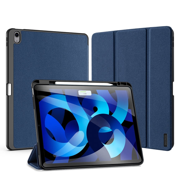For iPad Air 13 2024 / 2025 DUX DUCIS Domo Series Cloth Texture Magnetic Leather Tablet Case(Blue)