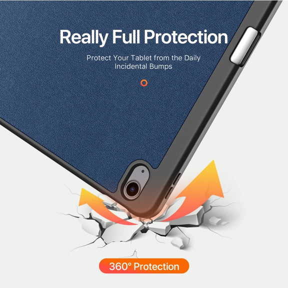 For iPad Air 13 2024 / 2025 DUX DUCIS Domo Series Cloth Texture Magnetic Leather Tablet Case(Blue)