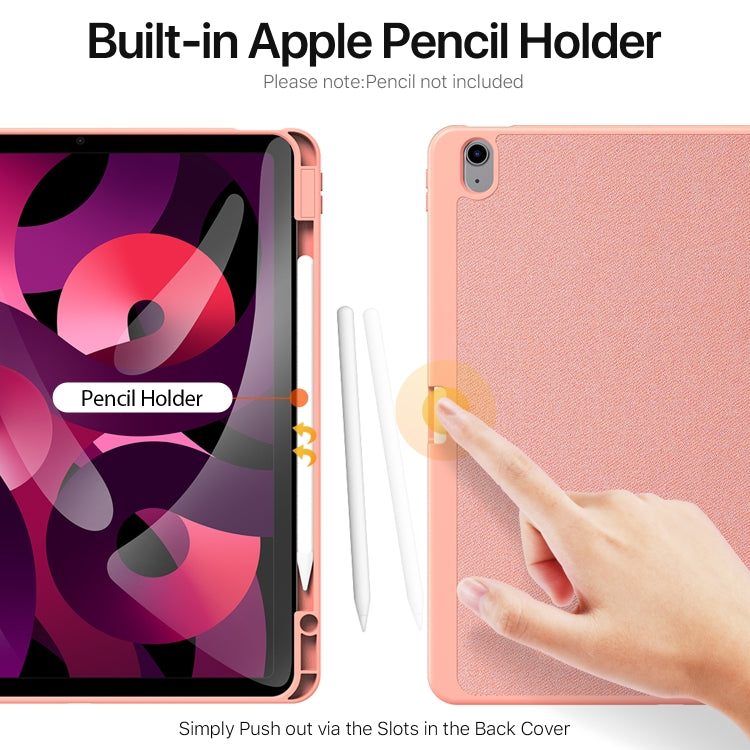 For iPad Air 13 2024 / 2025 DUX DUCIS Domo Series Cloth Texture Magnetic Leather Tablet Case(Pink)